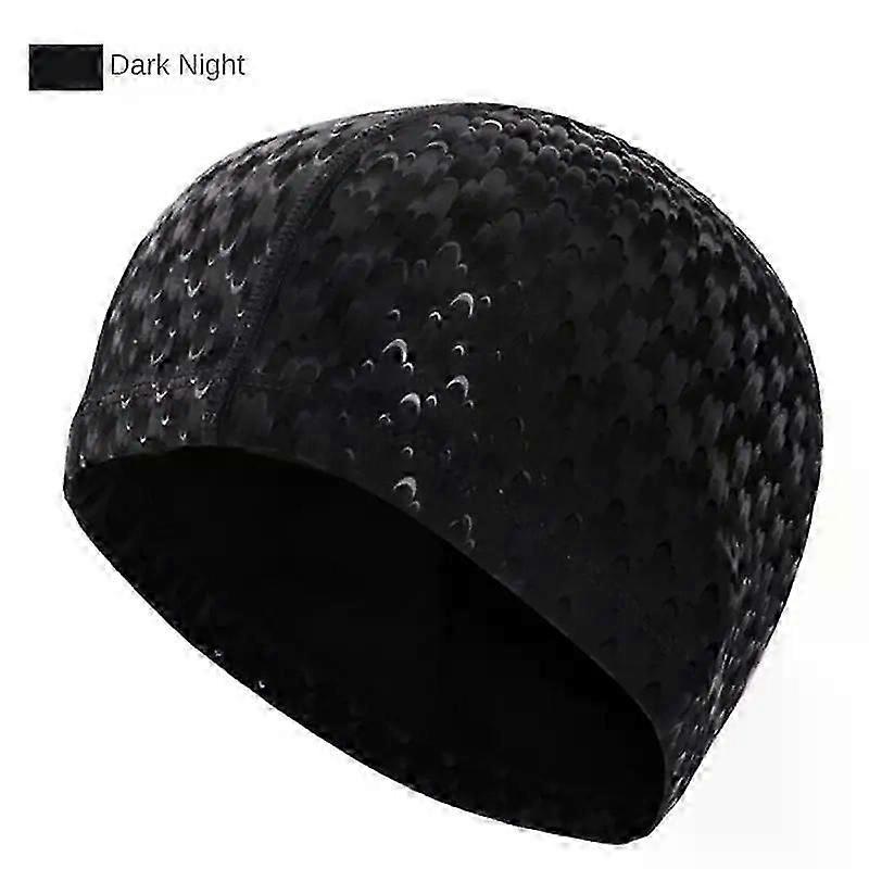 10-1PCS Men Women PU Coating Fabric Swim Crystal Swim Pool Ears Long Hair Adults Waterproof Swimming Bathing Caps Diving Hat