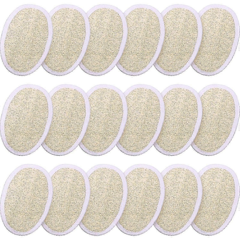 18pcs Bath Loofah Sponge Pads Exfoliating Loofah Natural Bath Sponge Brush (Oval)