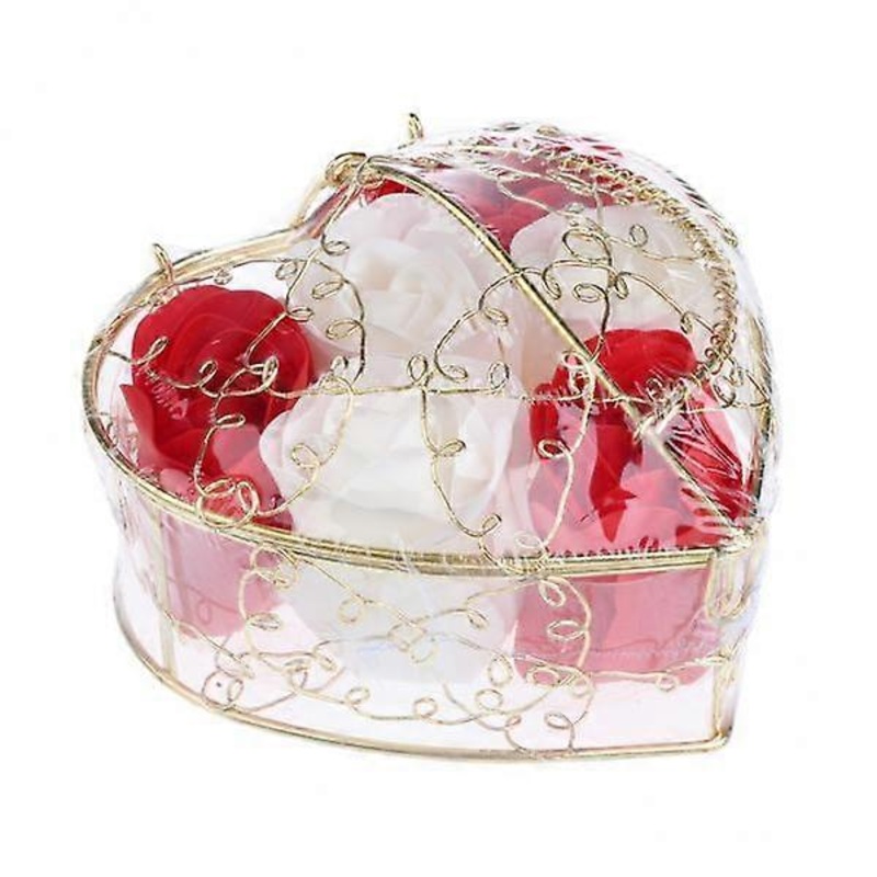 2-4pack 6 Pieces Rose Soap Flowers Petals Gift Box for Mother’s Day Red and