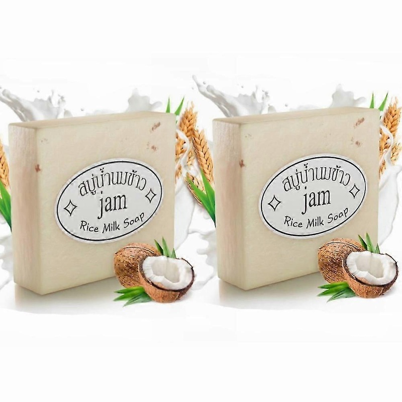 2pcs Thailand Handmade Rice Milk Soap Natural Whitening Soap Collagen Body Cleaning