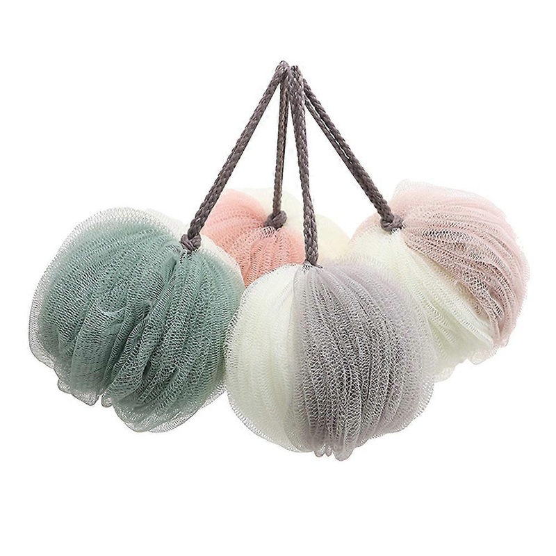 Soft Body Sponge 4 Pcs Double Color Mesh Pouf Perfect For Home Use Produce For Comfort