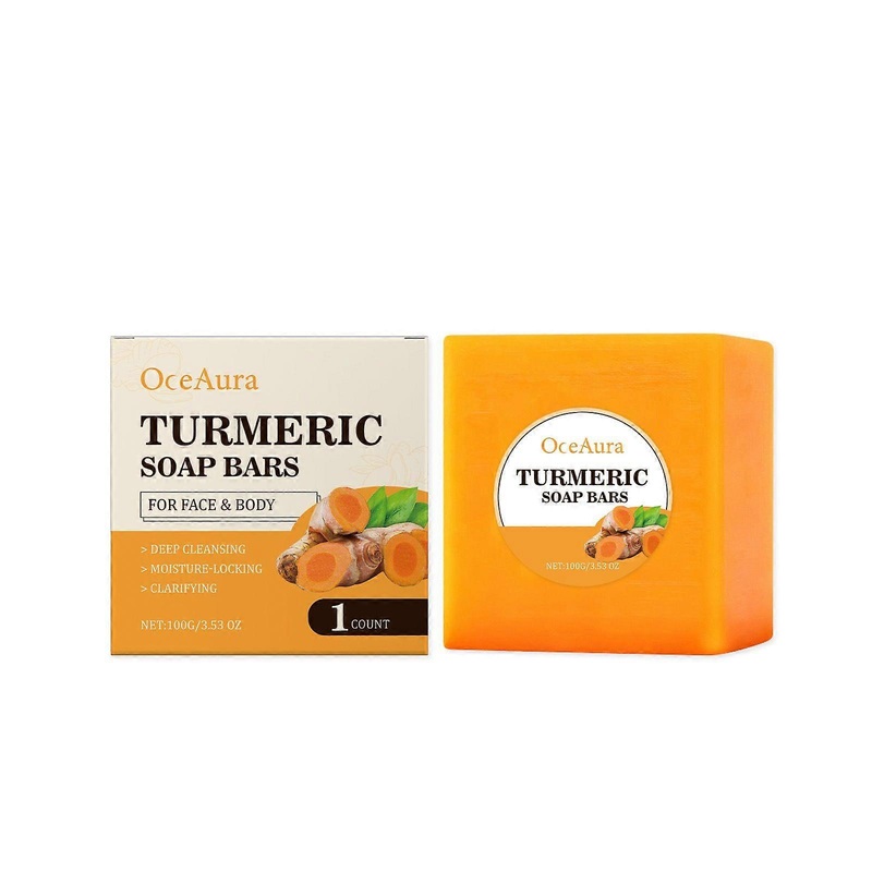 Turmeric Soap Bar, Organic Turmeric Soap for Face & Body, Hydrating & Nourishing, Gentle Cleansing, Radiant Skin, 100g