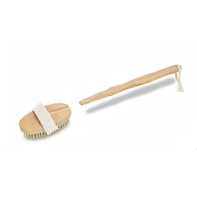 Wooden Dry Brush with Removable Head, 2-in-1 Exfoliating & Massage, Natural Bristles