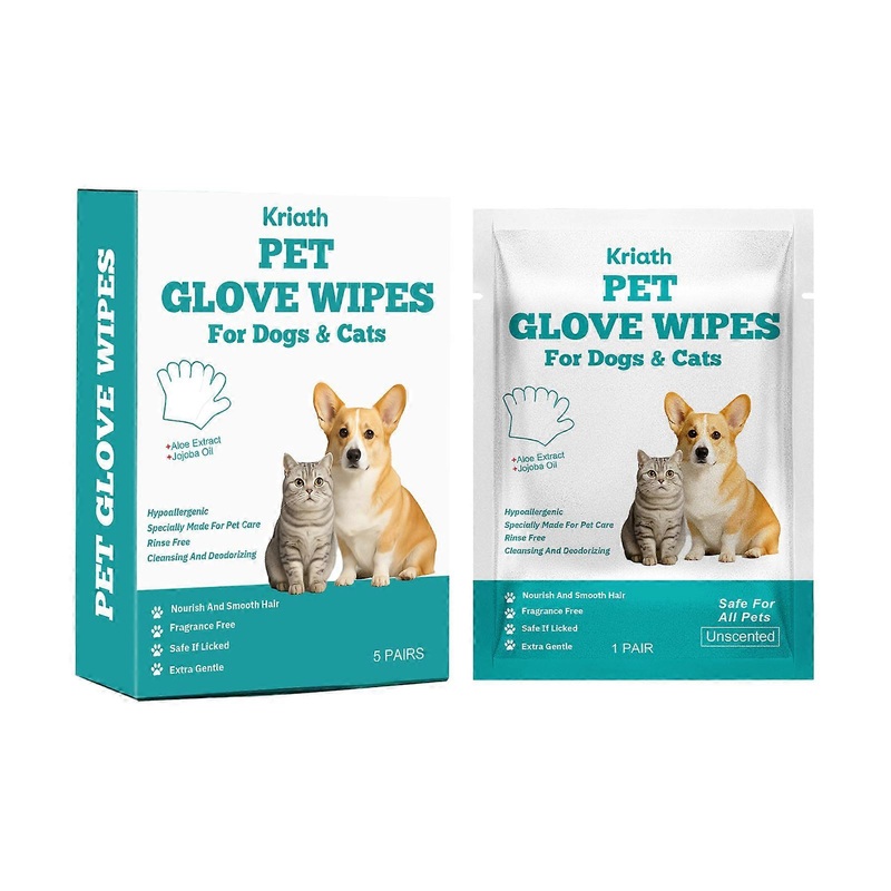 Pet Dog Cleaning Gloves Wipes Pet White Finger Disposable Wipes