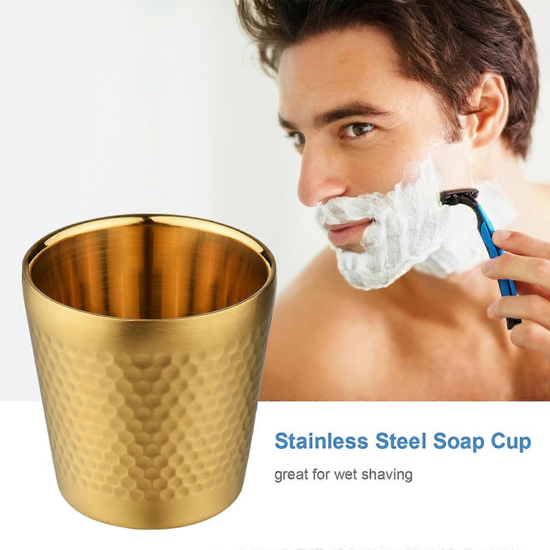 Stainless Steel Soap Cup Bowl Shaving Mug Bowl Barber Beard Razor Shave Cup for Men Facial Hair Cleansing Wet Shaving Tool
