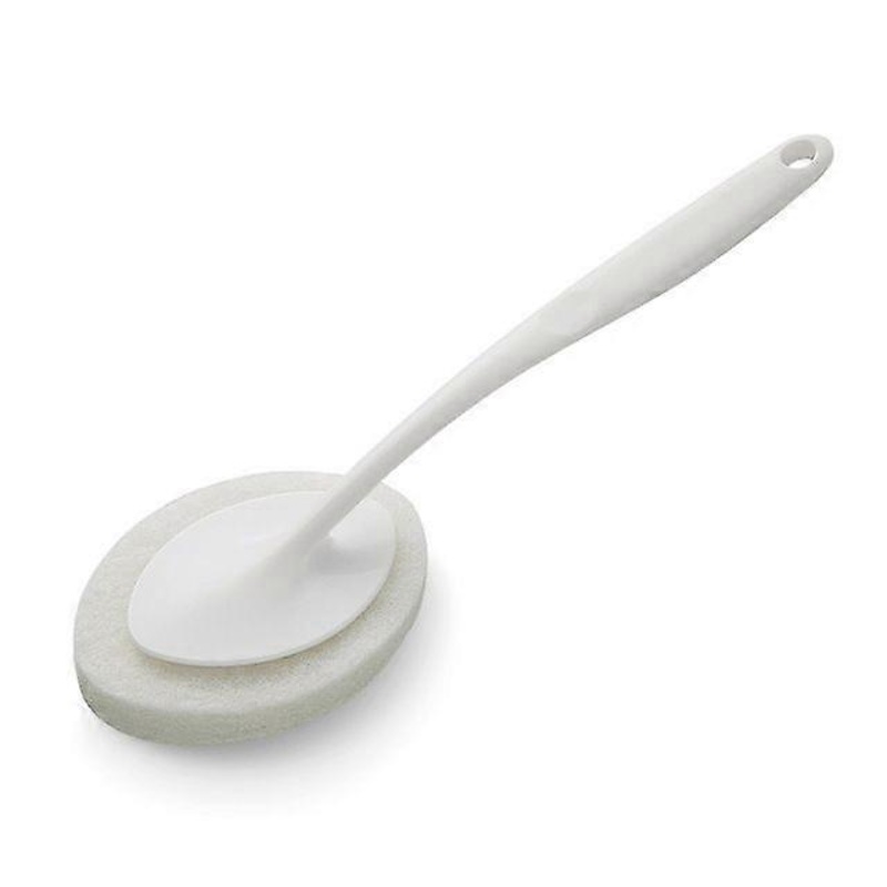 1-pack kitchen long-handled cleaning brush bathroom toilet brush household glass wipe wall dead corner decontamination sponge wipe