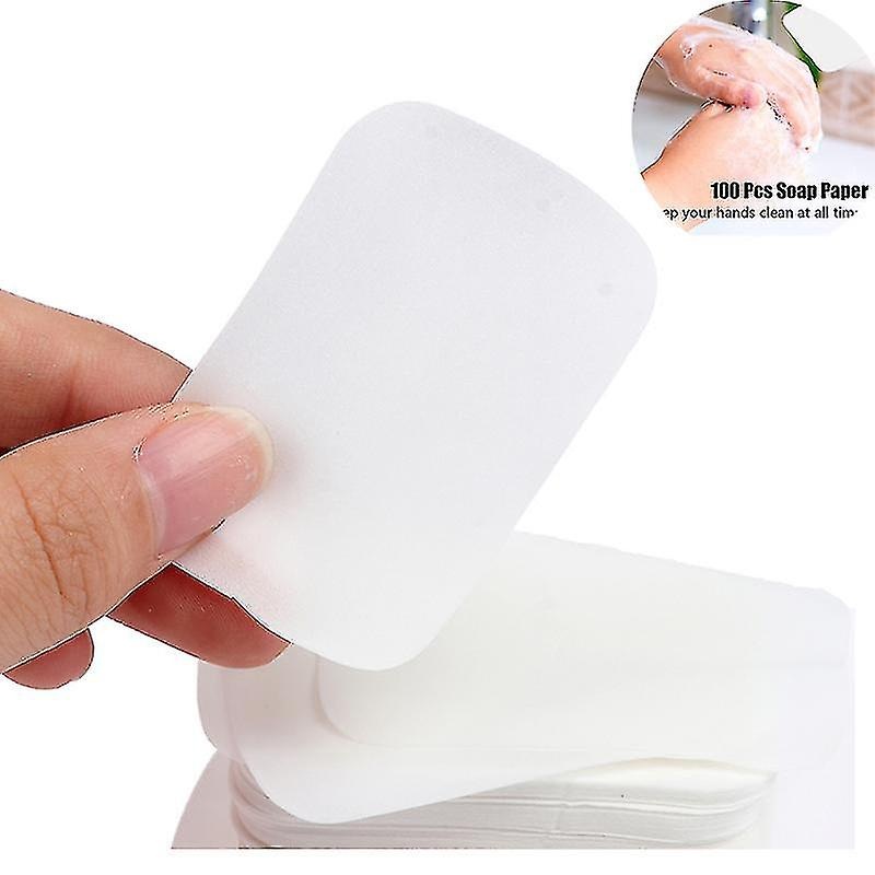 100portable Washing Slice Sheets Bath Hand Travel Scented Foaming Soap Paper Shytmv
