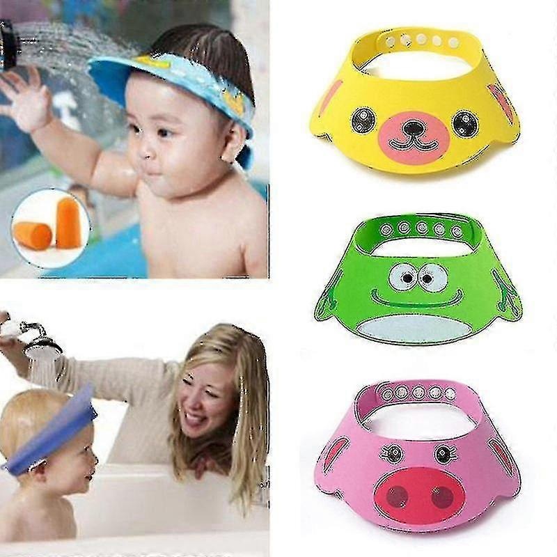 (3pcs)  Shower Shampoo Cap Ear Protection Safe Cap Adjustable Visor Hat Protect Eye Water-proof Hair Wash Shield For Infant Bath