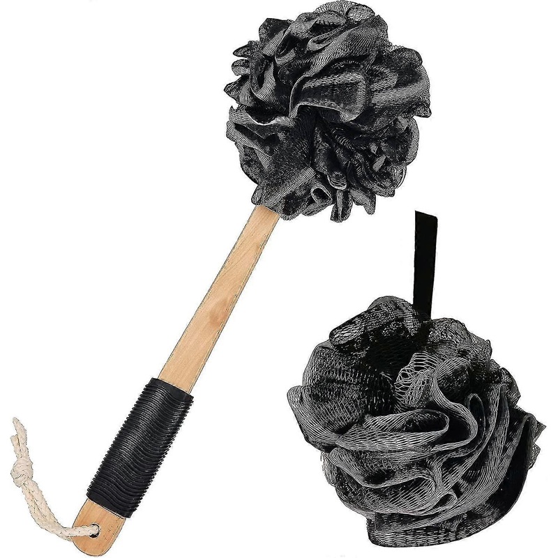 Zk- 2-pack Of Shower Brushes, Shower Sponge Body Brush, Shower Back Brush, Long Handle Shower Back Brush, Boost Circulation, Exfoliating Scrub