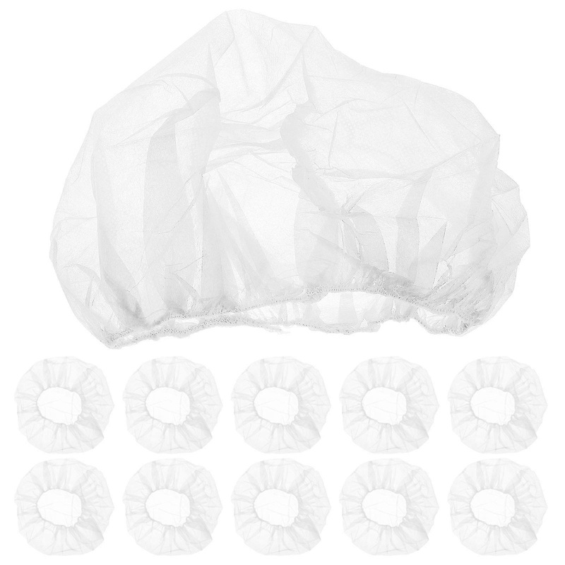 100pcs Disposable Bouffant Caps Hair Head Cover Net for Hospital Labs Food Service