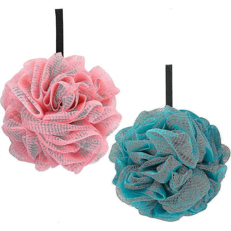 2pcs Bath Shower Sponge Exfoliating Bath Sponges,Bath Flowers Shower Sponge for Men and Women to Exf
