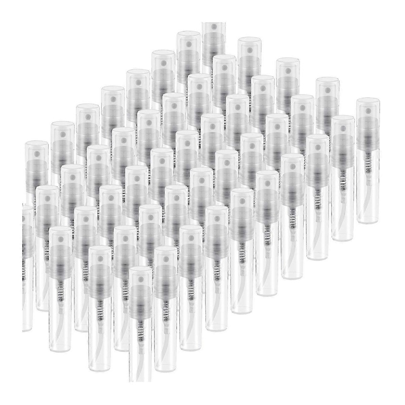 Portable Fragrance Spray Bottles – Clear Plastic 50 Pack with 3M Atomizers