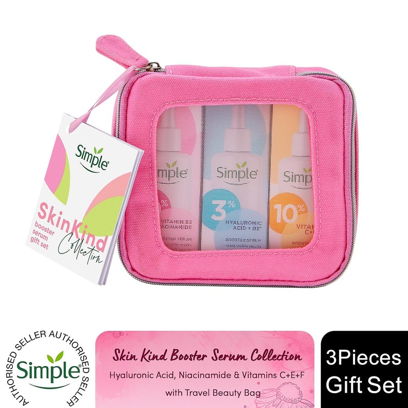 Simple Skin Kind Booster Serum Collection 3Pcs Gift Set for Her with Beauty Bag