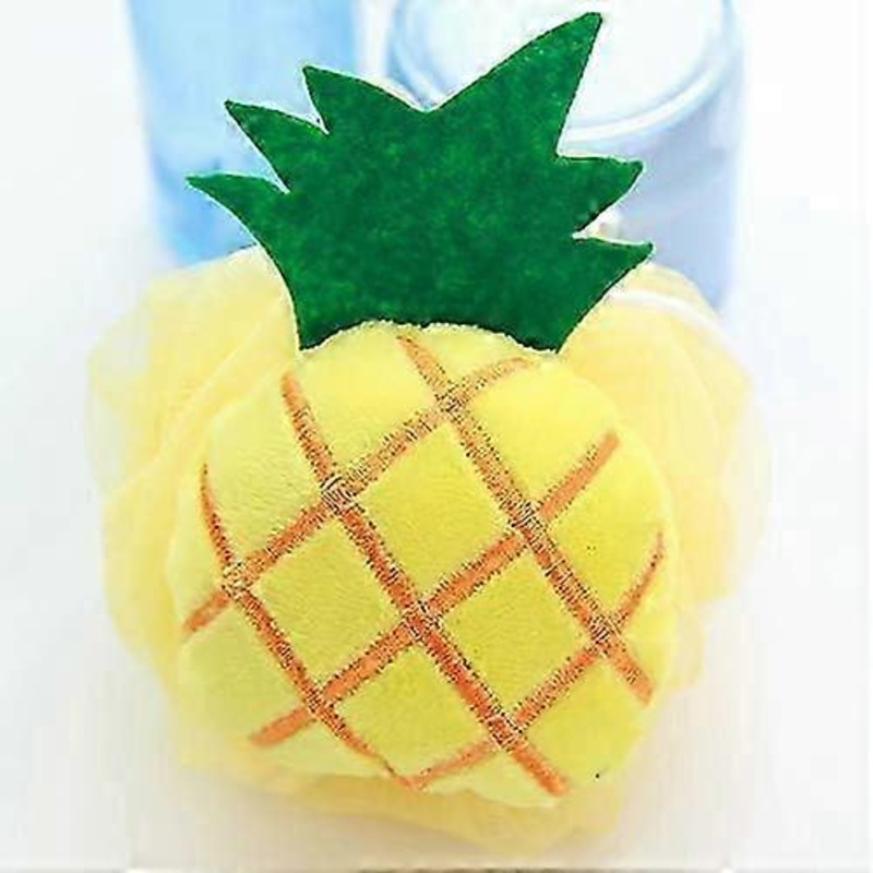 Yellow Pineapple Soft Fruit Shaped Bath Puff Body Foam Bubble Mesh Ball Body Scrubber Bath Shower Sponge Pouf Loofahs Net
