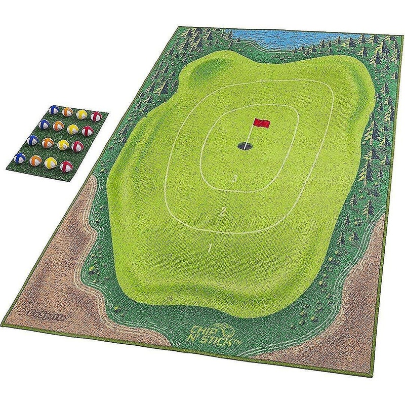 1set Chip Stick Golf Game Mat With 16 Grip Golf Balls And 1 Chipping Mats
