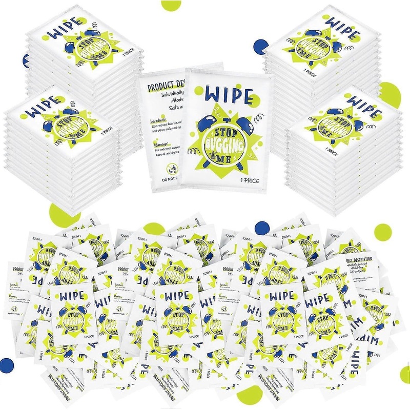 200 Pcs Peppermint Wipes Mint Travel Individually Wrapped Bulk Wipes for Summer Outdoors Long Lasting Comfortable Hiking