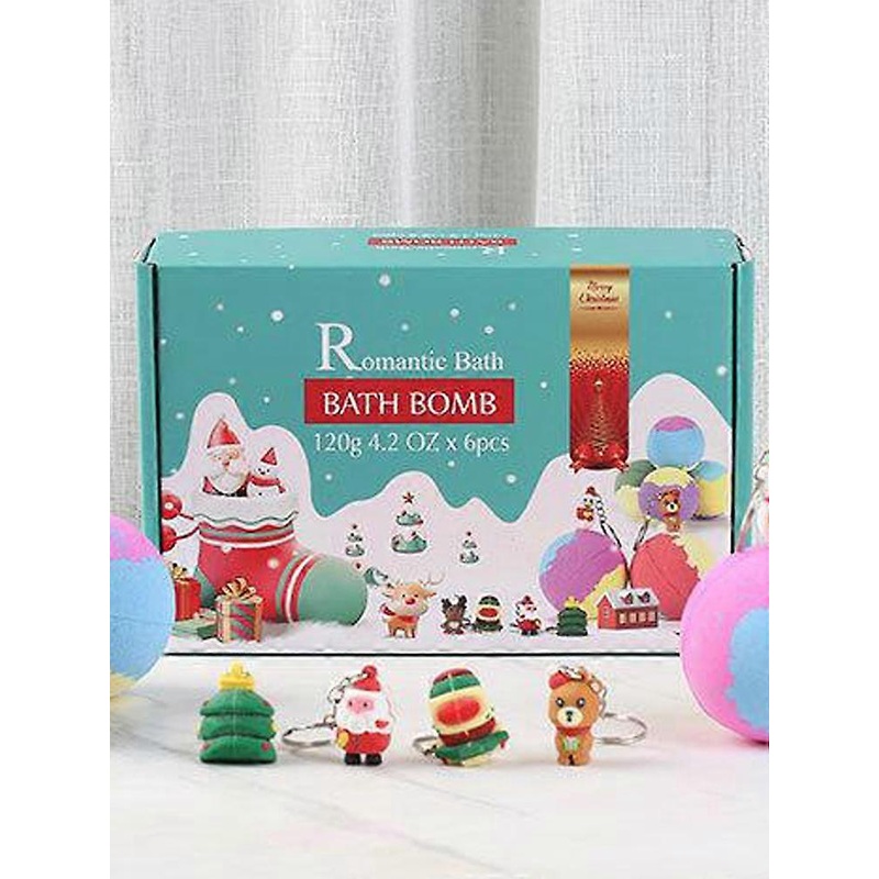 New Hot Christmas Bath Bombs with Toys – 6 Scented Fizzy Balls for Bubble Bath with Shea Butter & Coconut Oil – Natural Moisturizer for Skin