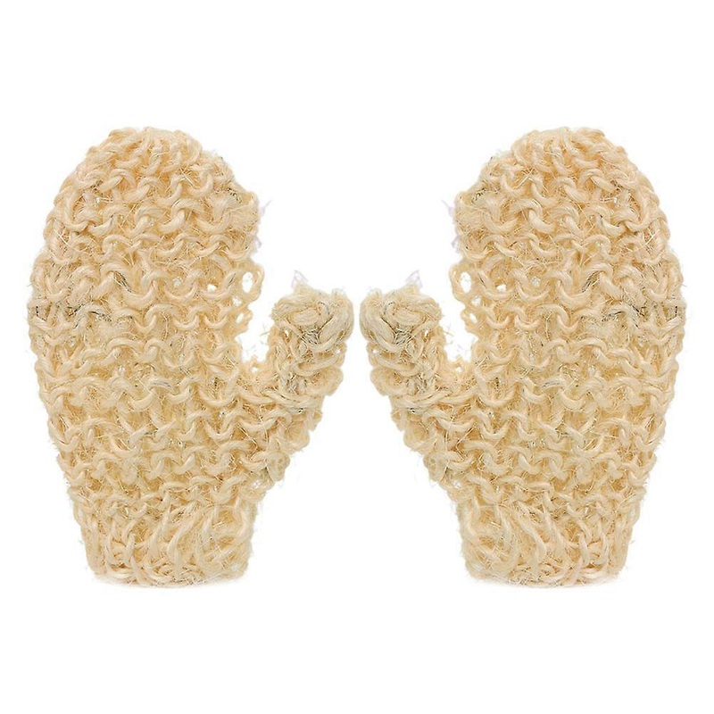 Reusable Bath Sponge Exfoliation Gloves for Bathing Use 3Pairs Khaki