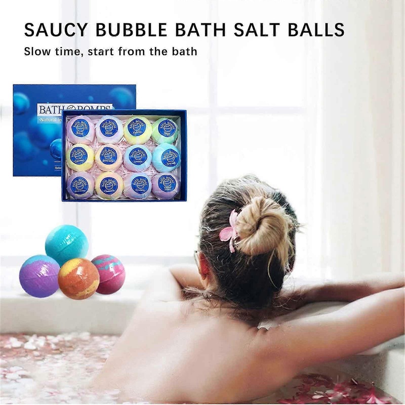 Valentine’s Day Cordial Gift 12PCS Household Cleaning Bath Ball Essential Oil Skin Bath Emollient Bubble Bubble Bubble Bath Ball Set 240869