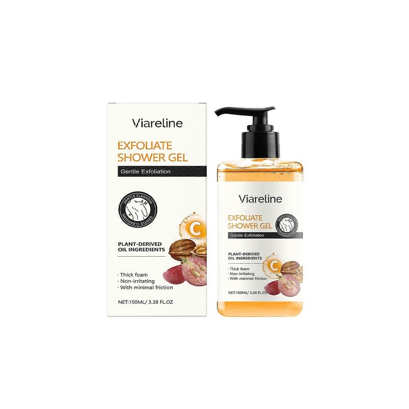Viareline Exfoliating Body Wash: Moisturizing & Gentle Exfoliation for Silky, Refreshed Skin