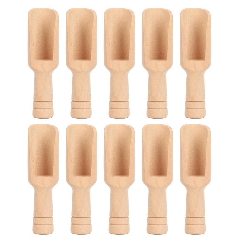 10pcs Wood Bath Salt Scoop Polished Surfaces Eco Friendly Salt Scoop Bath Scoop for Shower Room