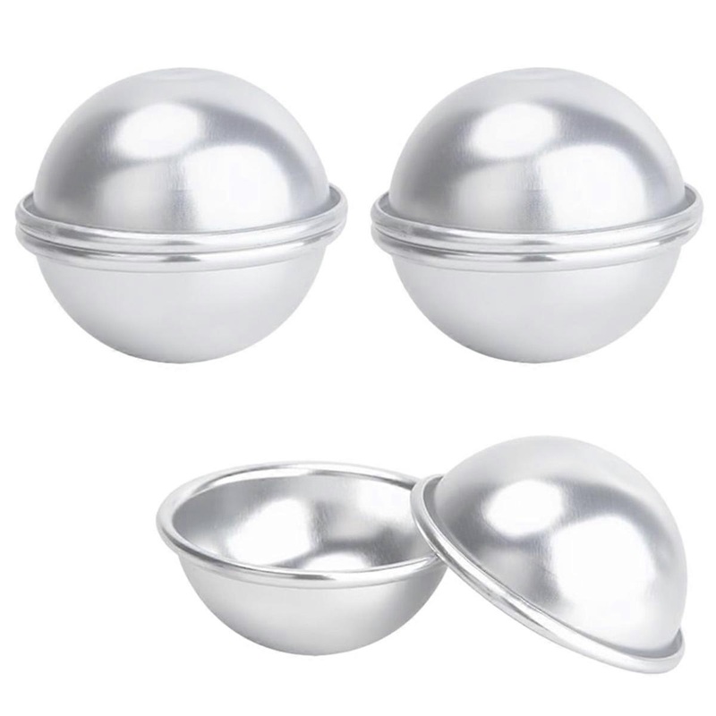 3 Pieces 6 cm/ 2.36 Inch Diameter Bath Bomb Moulds DIY Metal Bath Bomb Crafting Mould Bath Bomb Making Supplies for Crafts Making