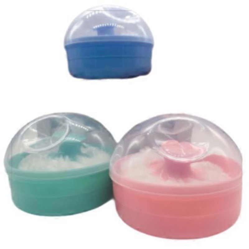 3pcs Powder Puff Empty Box After-Bath Body Powder Container with Bath Powder Puffs and Sifter for Home and Travel