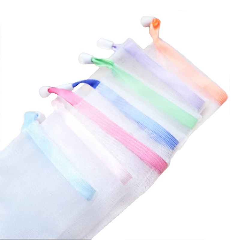 Soft soap bag for showering, soap bag protector with drawstring for foaming and drying, hanging up