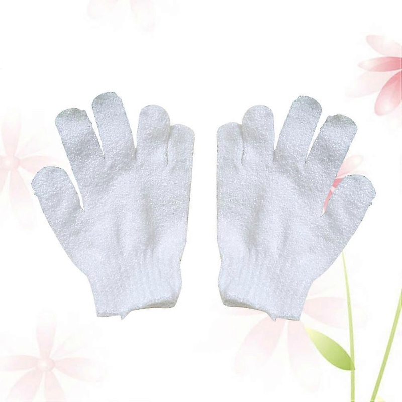 Shower Gloves Exfoliating Ideal For Body Scrubbing In White Color For Men And Women 1 Pair