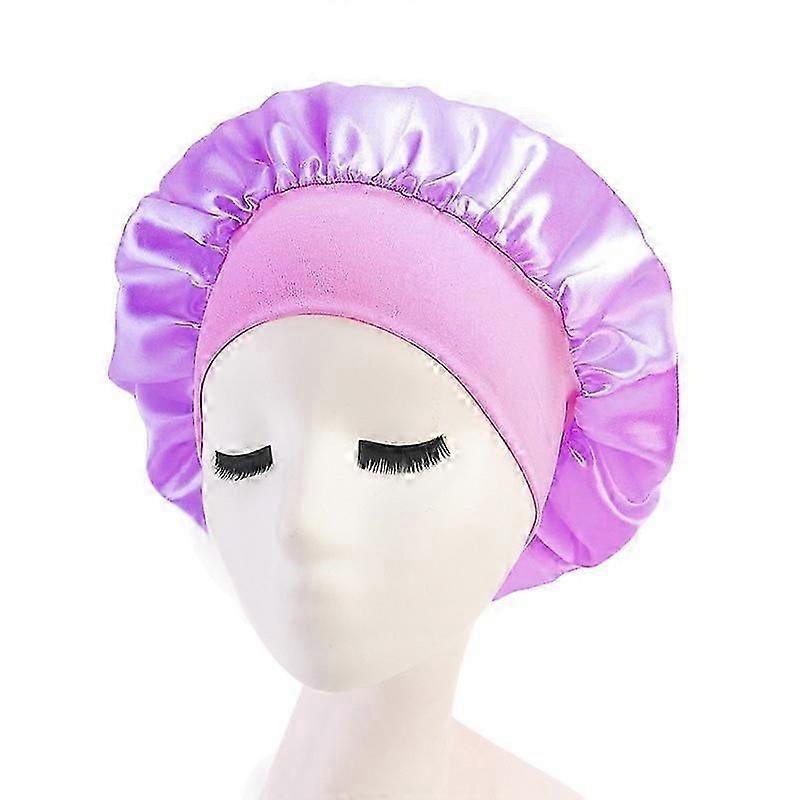 Women Adjustable Sleep Cap Double Sided Satin Night Hair Protection Breathable