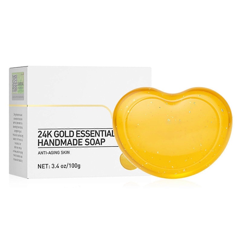 100g 24k Gold Handmades Heart-shaped Soaps Moisturizing Hydration Body Wash For Body Cleaning
