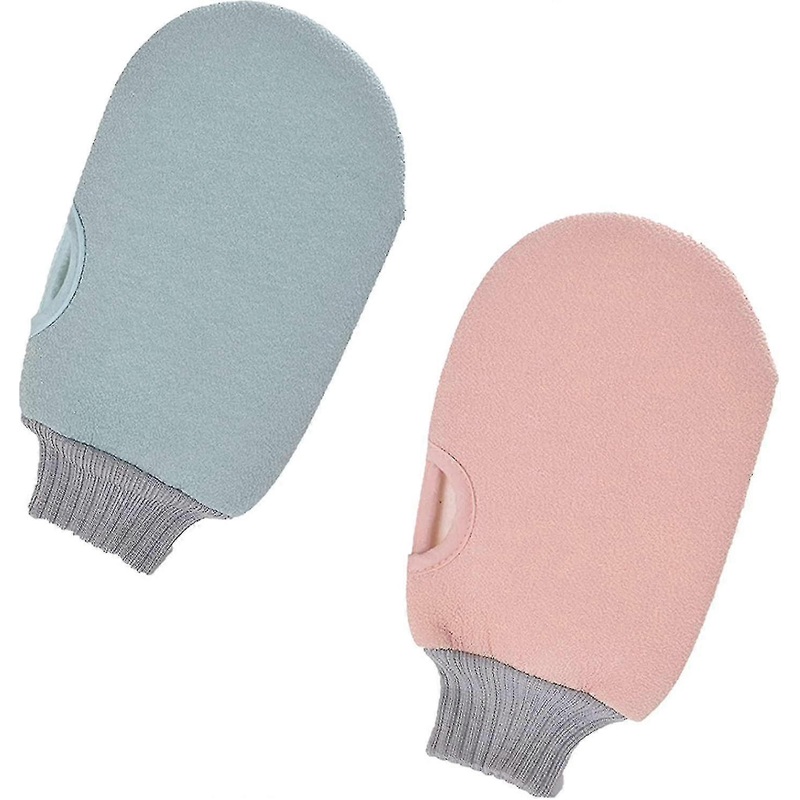2 Pack – Pink And Blue Exfoliating Scrubbing Mitt. Double Sided Wearable