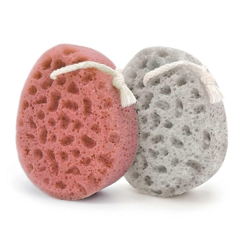 (Pack of 2) Ultra Soft Body Loofah Sponge, Natural Colors, for Bath and Shower, Multiple Textures for Gentle Cleansing and Deep Exfoliation, Generous