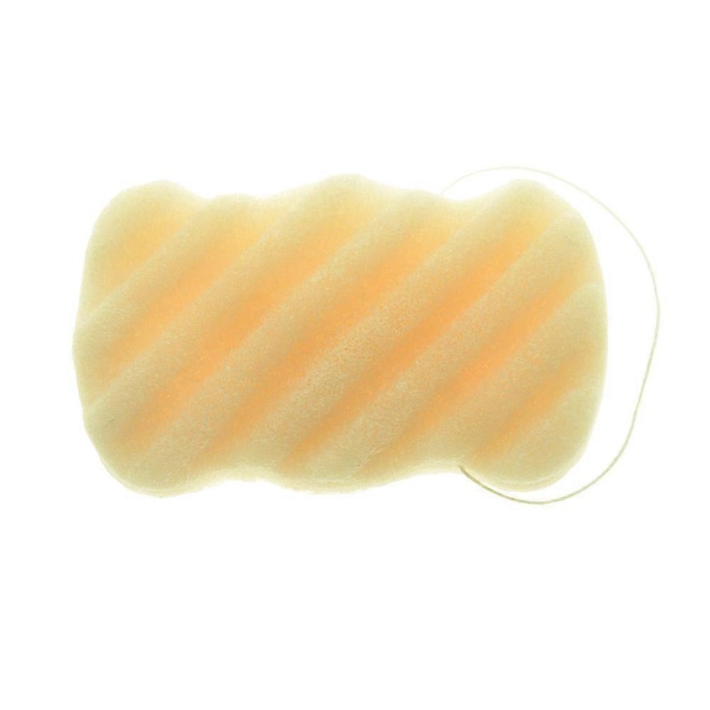 Wave Shape Konjac Sponge Body and Facial Sponge Exfoliator Cleansing Spong for Women and Men (Beige)