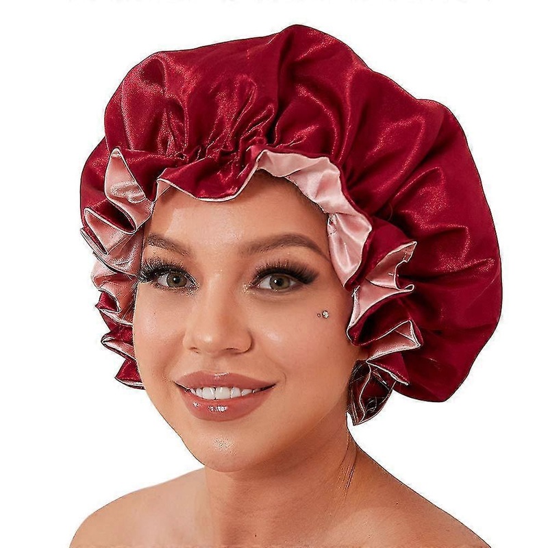 Wine red Silk bonnet for natural hair bonnets for women , satin bonnet for long hair for sleeping, large silk hair wrap for curly hair bonnet for slee