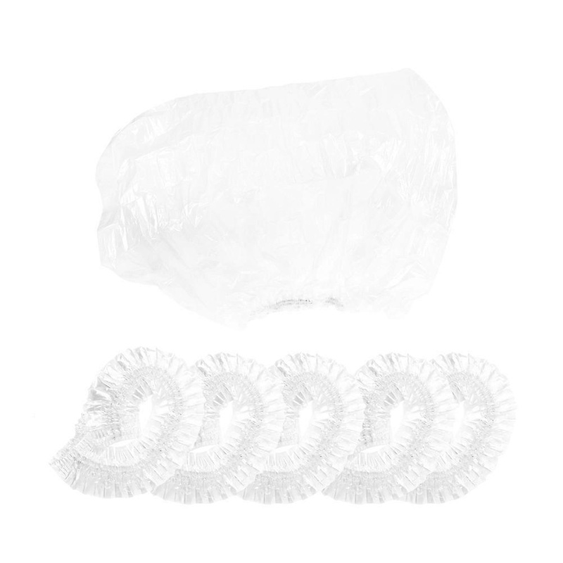 100Pcs Clear Hair Salon Waterproof Show Hats Disposable Hat Hotel One Off Elastic Shower Bathing Bathroom Accessories