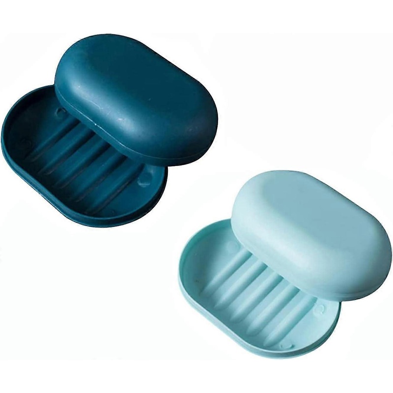 2PCS Soap Dish with Lid Travel Soap Case Soap Bar Travel Soap Leakproof Soap Box Container Holder closable Soap Bar Dish Storage