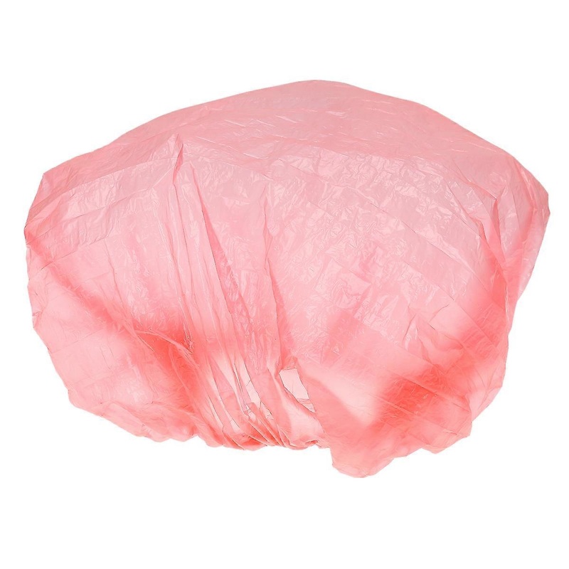 100pcs Disposable Shower Practical Bathing Convenient Hair Protective Caps Bath Hat for Women Female Red