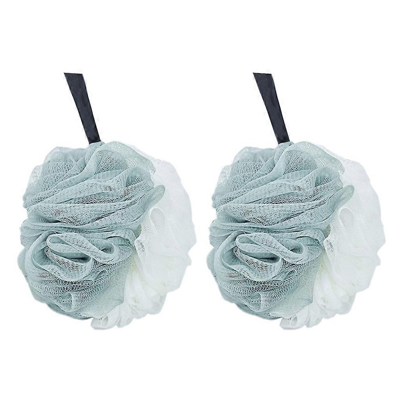 2 Adult Bath Balls Two-Color Bath Flower Lovely Rubbing Bath Ball Bath Flower Bath Ball-Light Green