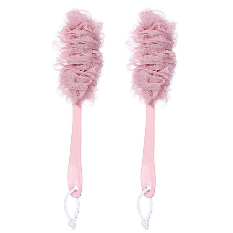 2 Household Shower Long-Handle Brushes, Scrub Back Brushes, Scrub Bath Brushes, Adult Shower Brushes-Pink
