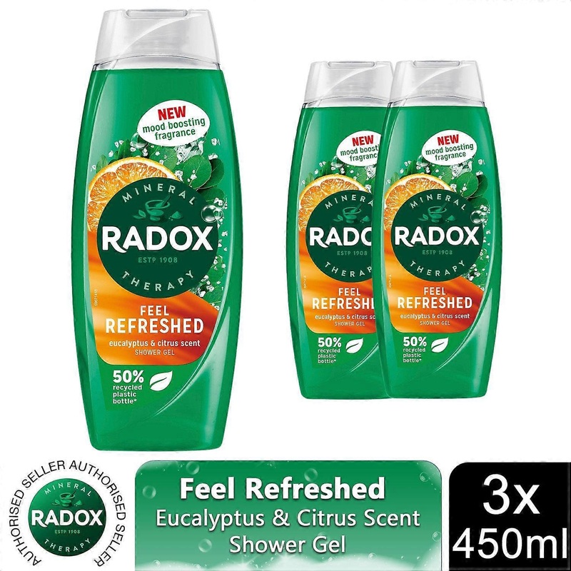 3x Radox Shower Gel Feel Refreshed With eucalyptus & citrus Scent – 450 ml