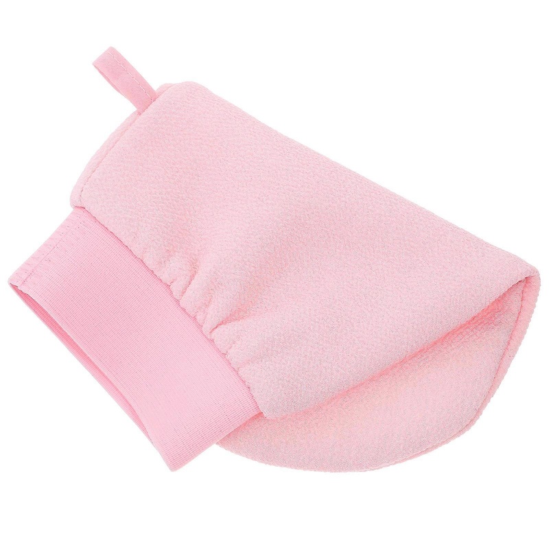 Pink Shower Glove Double-Sided Bathing Scrubber for Bathing 2Pcs Gloves