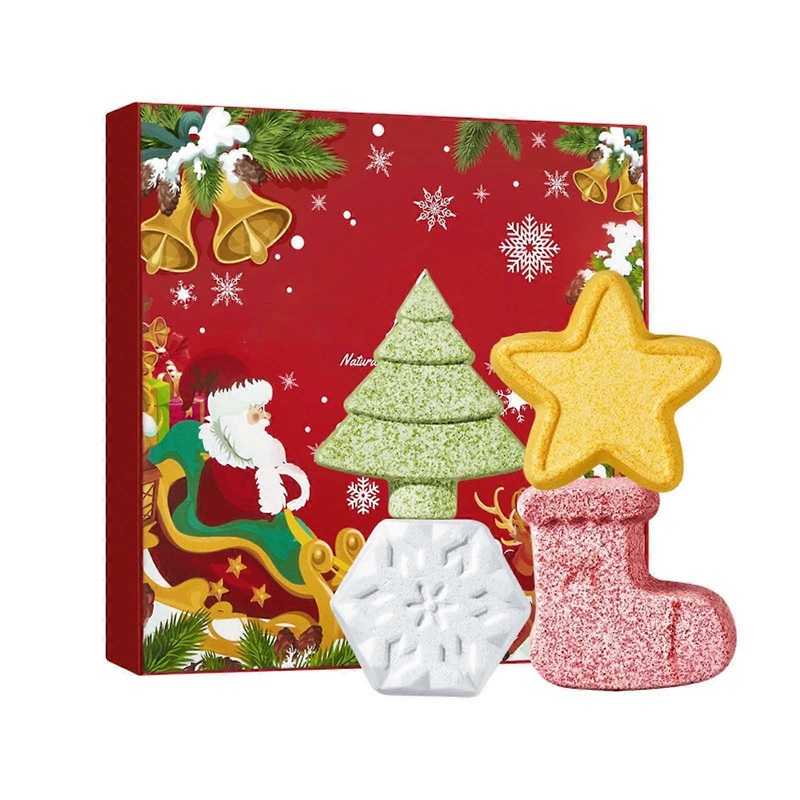 The Christmas Bath Kit Contains Toys And 4 Bath Oil Christmas Bath Ball Set PU4563