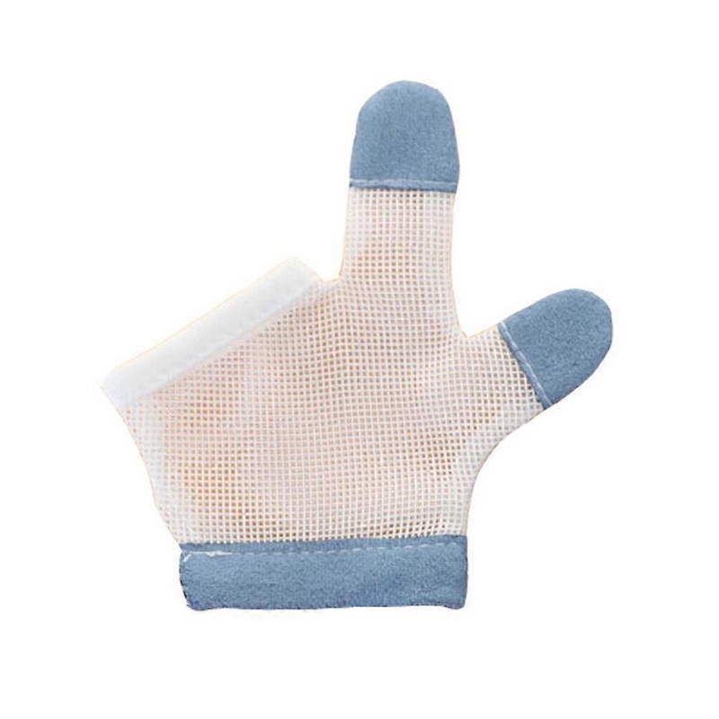 1 Pair Baby Teething Gloves Easily Hold Nylon Half-finger Baby Gloves (L)