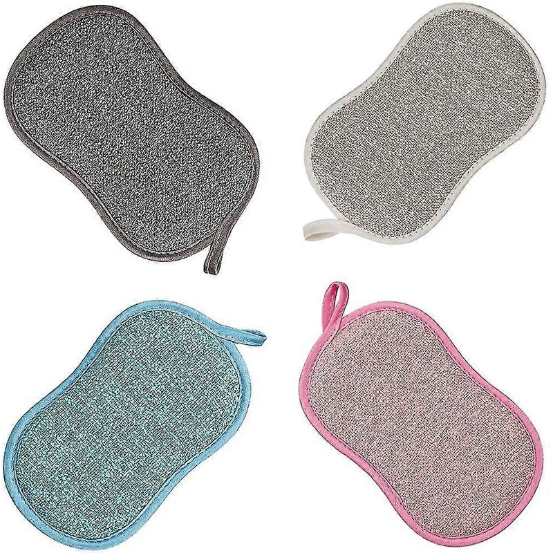 Set Of 8 Dish Sponge Washable Antibacterial Microfiber Reusable Sponge Scouring