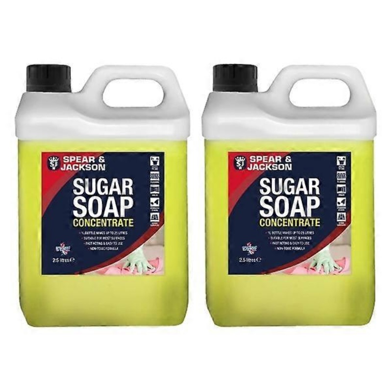 Sugar Soap Concentrate 2 x 2.5L Walls, Grease, Grime, Dirt Stain Spear & Jackson