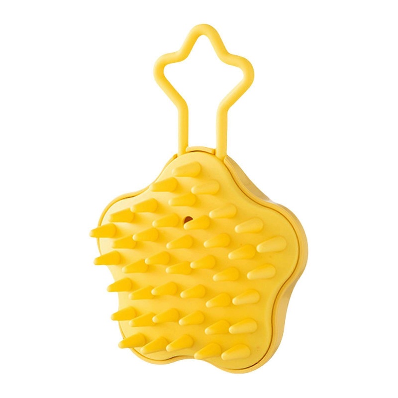 Wet and Dry Hair Washing Brush Shampoo Brush Bath Brush Silicone Scalp Massage Brush Body Scrubber for Man Woman  Yellow
