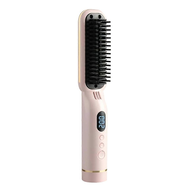 Wireless Wet & Dry Hair Straightening Comb Anti-Hot Temperature Controlled Hair Care & Styling Comb Portable Hair Comb,C