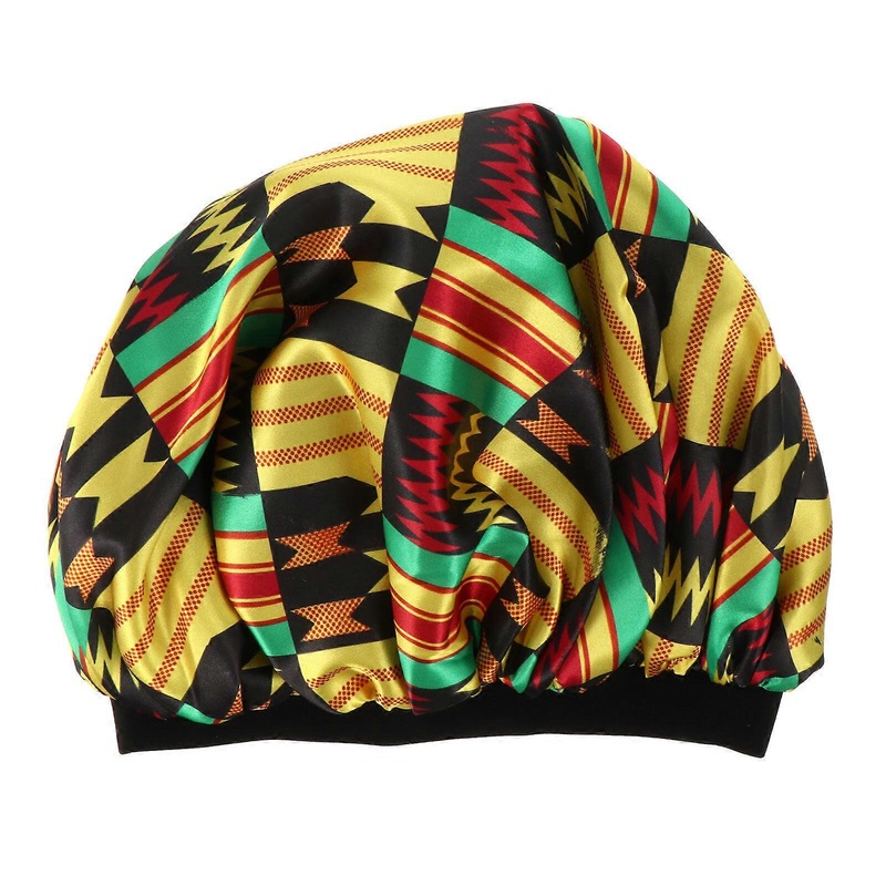 Woman Sleeping Hat Fashionable Pattern Satin Elastic Band Sleeping
