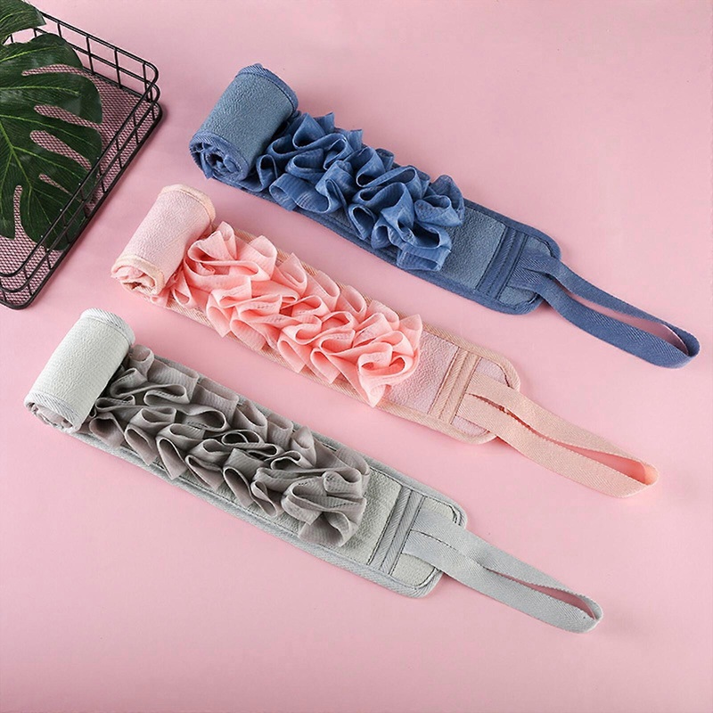 2 in 1 Back rubbing Shower foaming net Strip Double-Sided Back rub Bath TCandy Color foaming Mesh Sponge Strong Bath Towel